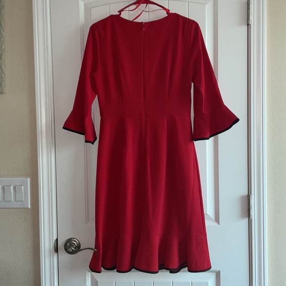 Bnwot Nanette Nanette Lepore sz4 red dress with black trim - Picture 2 of 6